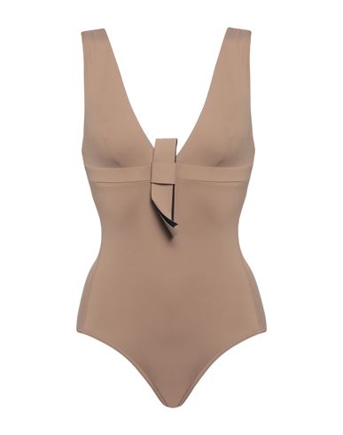 Iodus Woman One-piece Swimsuit Khaki Size 8 Polyamide, Elastane In Beige
