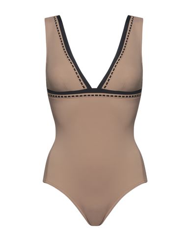 Iodus Woman One-piece Swimsuit Khaki Size 8 Polyamide, Elastane In Beige