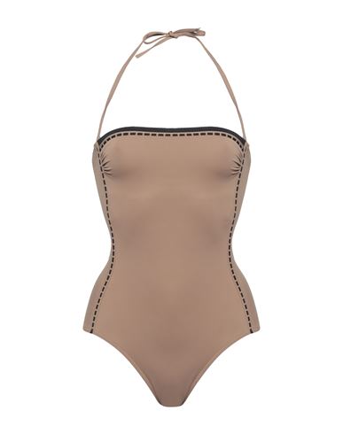Iodus Woman One-piece Swimsuit Khaki Size 6 Polyamide, Elastane In Beige