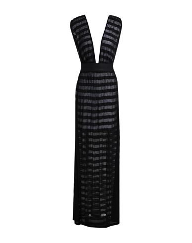 Balmain Long Dress Woman Cover-up Black Size L Viscose, Modal