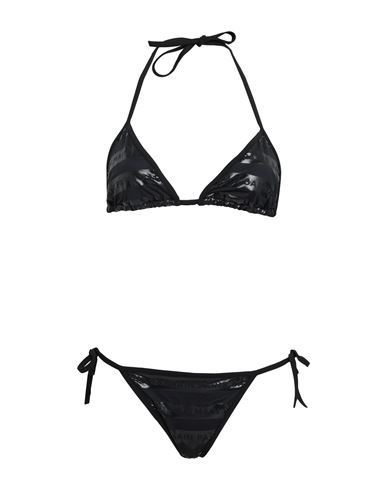 Balmain Triangle Bikini Woman Bikini Black Size 8 Polyamide, Elastane