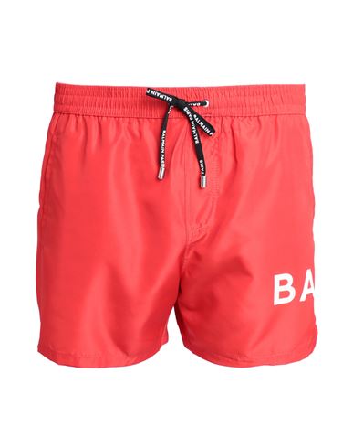 Balmain Boxer Man Swim Trunks Red Size S Polyester