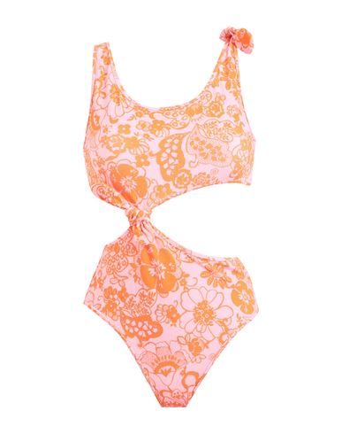 Sandro Auriane Cutout Printed Terry Swimsuit In Pink