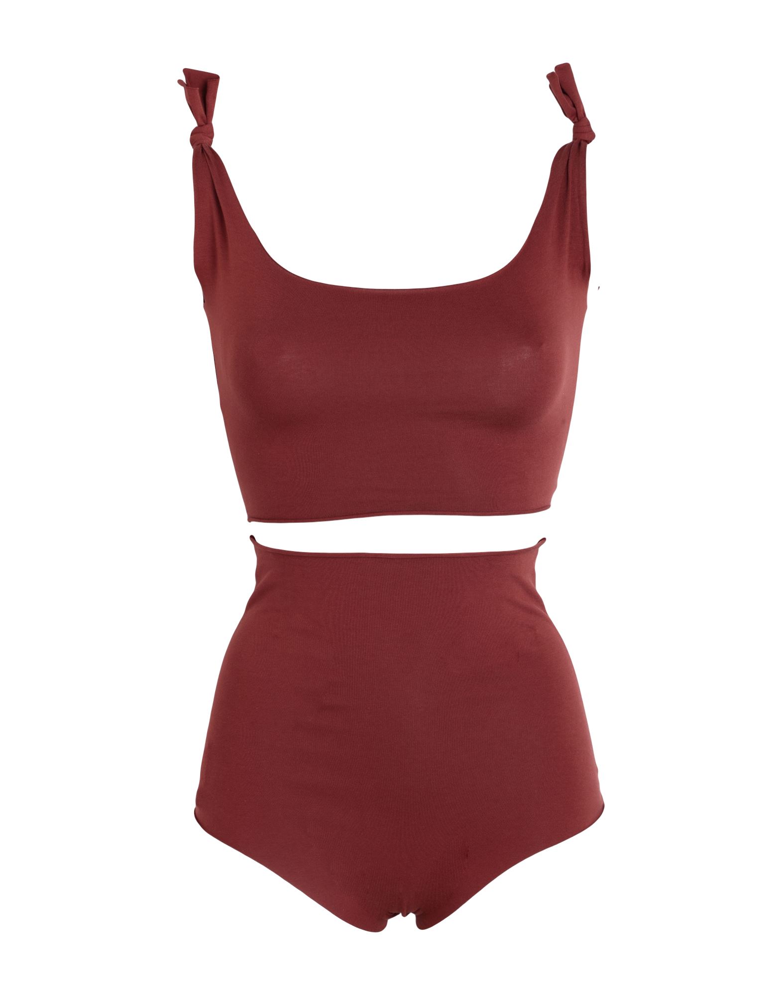 Isole & Vulcani Seamless Cotton Jersey Bikini In Red