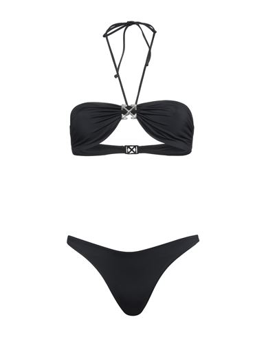Off-white Woman Bikini Black Size 10 Polyester, Elastane