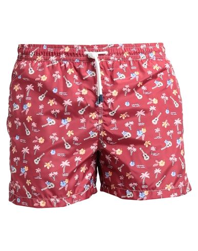 Fedeli Man Swim Trunks Burgundy Size S Recycled Polyester In Red