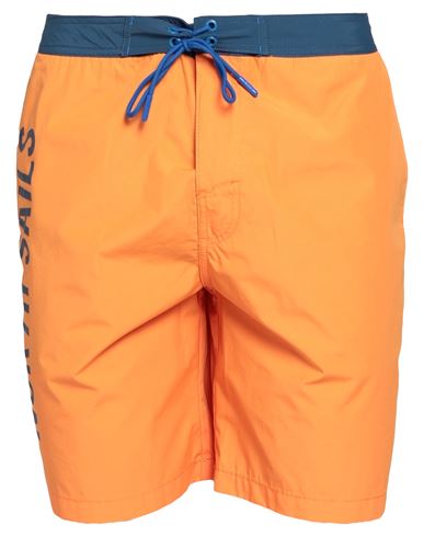 North Sails Man Swim Trunks Orange Size Xs Cotton, Polyamide