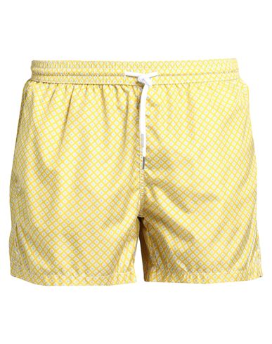 Tiki Man Swim Trunks Mustard Size 38 Polyester In Yellow