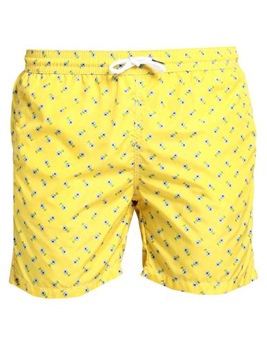 Tiki Man Swim Trunks Ocher Size 44 Polyester In Yellow