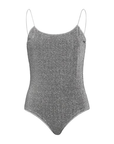 Oseree Oséree Woman One-piece Swimsuit Grey Size L Polyamide, Metallic Fiber