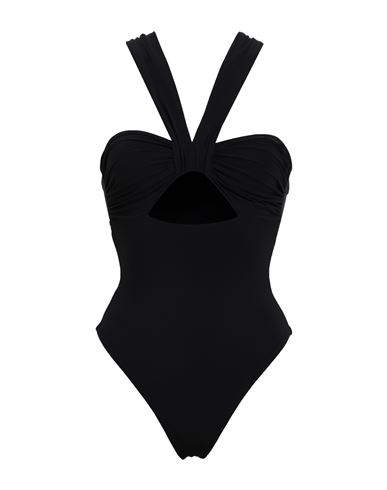 Nensi Dojaka Drape-detail Neckline Swimsuit In Black