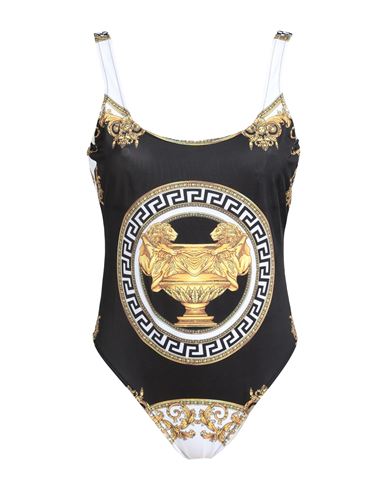 Versace Woman One-piece Swimsuit Black Size 10 Polyester, Elastane