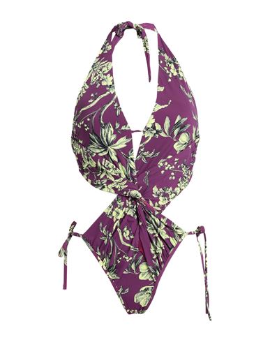 Miss Bikini Luxe Woman One-piece Swimsuit Deep Purple Size L Polyamide, Elastic Fibres