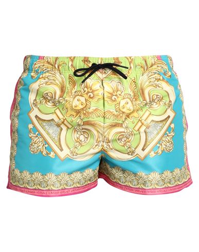 VERSACE VERSACE MAN SWIM TRUNKS TURQUOISE SIZE 40 POLYESTER