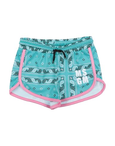Msgm Toddler Girl Shorts & Bermuda Shorts Turquoise Size 6 Polyester In Blue