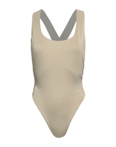 Off-white Woman One-piece Swimsuit Beige Size 6 Polyester, Elastane