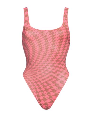Pin Up Stars Woman One-piece Swimsuit Coral Size M Polyester, Elastane In Red