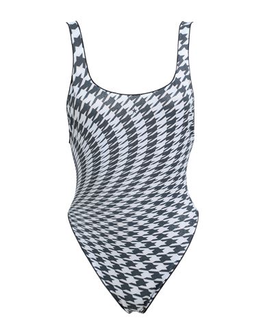 Pin Up Stars Woman One-piece Swimsuit Grey Size M Polyester, Elastane