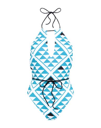 Agogoa Woman One-piece Swimsuit Azure Size L Polyester, Elastane In Blue