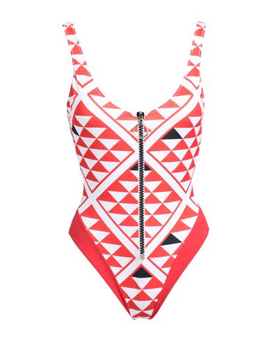 Agogoa Woman One-piece Swimsuit Red Size S Polyester, Elastane