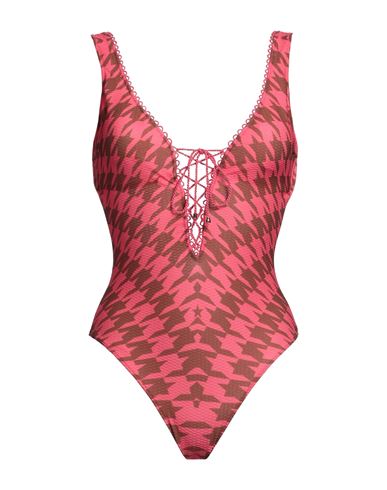 Pin Up Stars Woman One-piece Swimsuit Garnet Size Xs Polyester, Elastane In Red