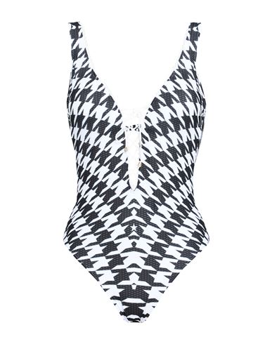 PIN UP STARS PIN UP STARS WOMAN ONE-PIECE SWIMSUIT WHITE SIZE L POLYESTER, ELASTANE
