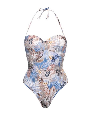 Guess Woman One-piece Swimsuit Pastel Blue Size S Polyamide, Elastane