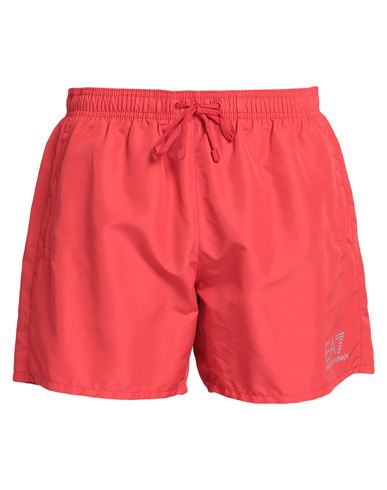 Shop Emporio Armani Man Swim Trunks Red Size 34 Polyester