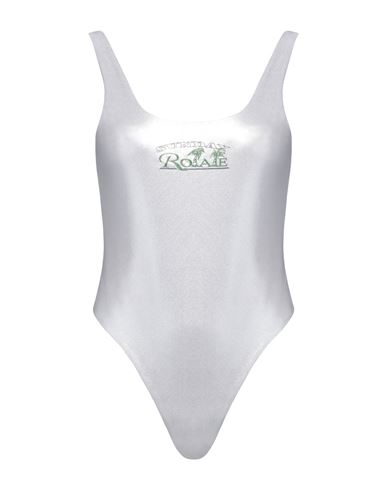 Shop Rotate Birger Christensen Woman One-piece Swimsuit Silver Size Xs Recycled Polyamide, Elastane