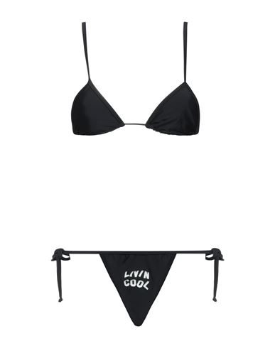 Livincool Woman Bikini Black Size M Polyester, Elastane