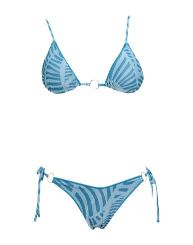 Cotazur Woman Bikini Light Blue Size L Polyester, Polyamide, Elastane