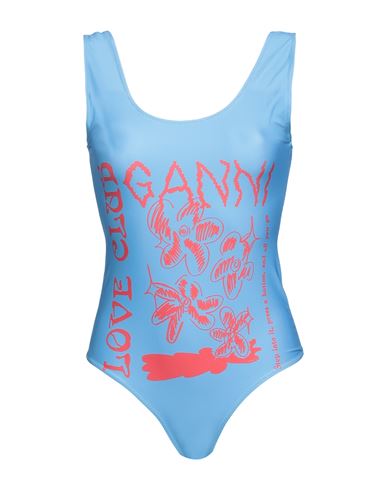 Ganni Woman One-piece Swimsuit Azure Size 2 Recycled Polyester, Elastane In Blue