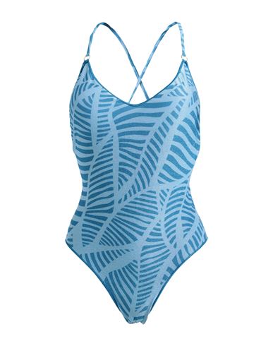 Cotazur Woman One-piece Swimsuit Light Blue Size M Polyester, Polyamide, Elastane