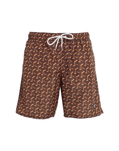 Yes I Am Man Swim Trunks Brown Size Xl Polyester