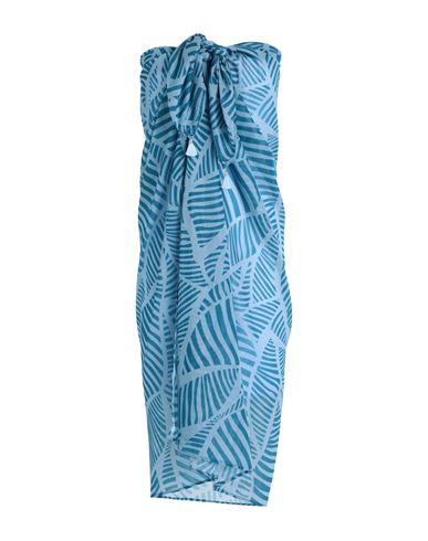 Cotazur Woman Sarong Light Blue Size M Polyester