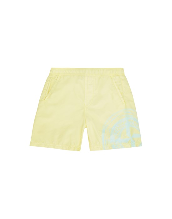 STONE ISLAND JUNIOR B0414 ‘DROP SHOT’ PRINT BERMUDA SHORTS Man Lemon