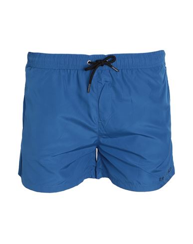 Shop Trussardi Man Swim Trunks Blue Size Xl Polyester