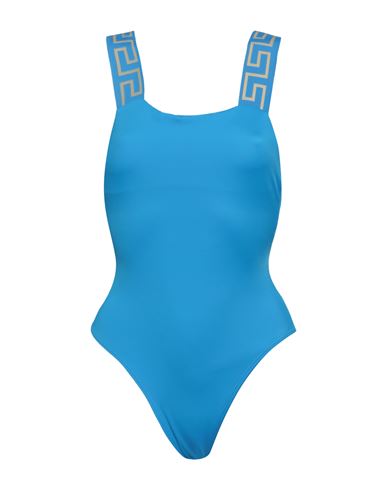 Versace Woman One-piece Swimsuit Azure Size 2 Polyamide, Elastane, Polyester In Blue
