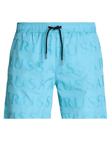 Trussardi Man Swim Trunks Sky Blue Size Xxl Polyester