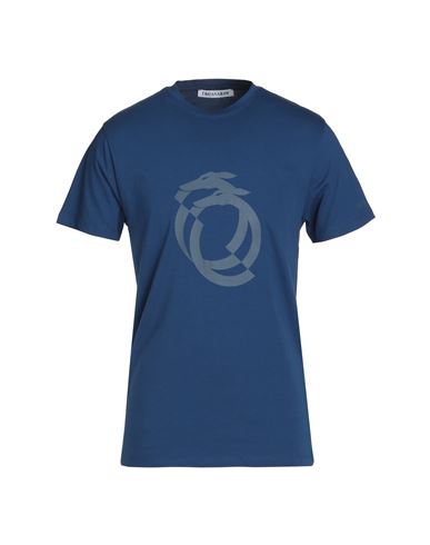 Trussardi Man T-shirt Blue Size M Cotton, Elastane