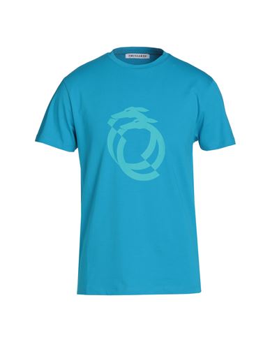 Trussardi Man T-shirt Azure Size Xxl Cotton In Blue