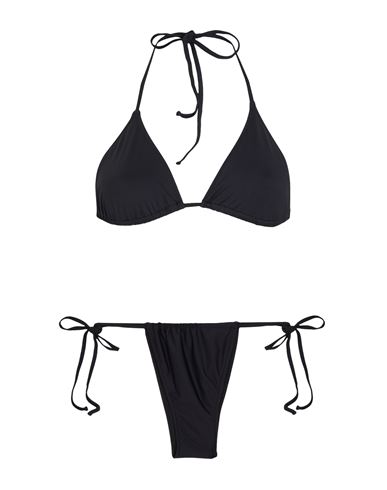 8 By Yoox Recycled Reverse-triangle Bikini Woman Bikini Black Size Xl Recycled Polyamide, Elastane