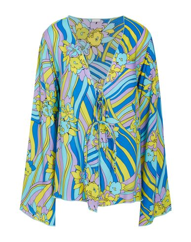 8 By Yoox Printed Top_beach Cover-up Woman Cover-up Sky Blue Size Xl Viscose