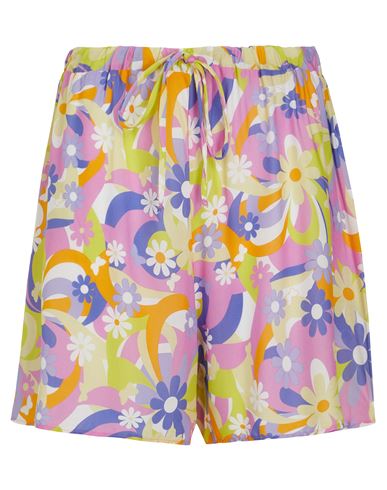 8 By Yoox Printed Pull-on Shorts_beach Cover-up Woman Beach Shorts And Pants Pink Size Xl Viscose