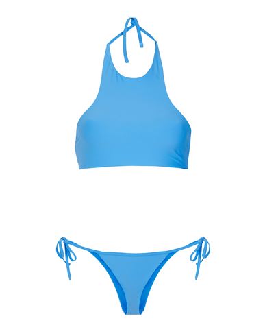 8 By Yoox Recycled Halter Top Bikini Woman Bikini Azure Size Xl Recycled Polyamide, Elastane In Blue