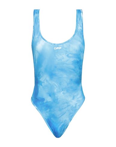 Off-white Woman One-piece Swimsuit Azure Size 0 Polyamide, Elastane, Polyester In Blue