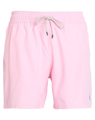 Polo Ralph Lauren Man Swim Trunks Pink Size Xl Recycled Polyester, Elastane