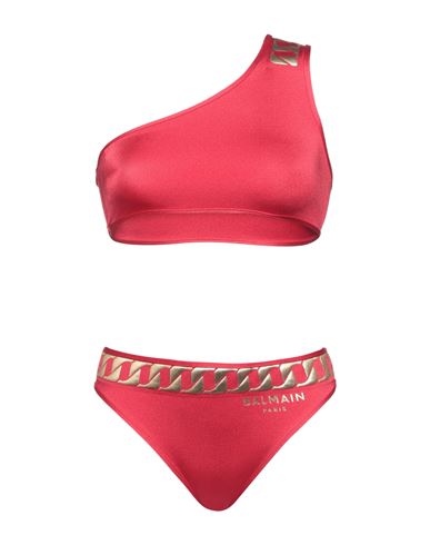 Balmain Woman Bikini Red Size 2 Polyamide, Elastane