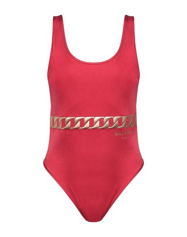 Balmain Woman One-piece Swimsuit Red Size 12 Polyamide, Elastane