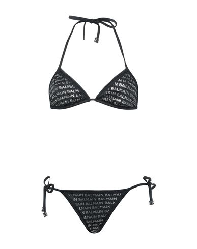 Balmain Woman Bikini Black Size 4 Polyamide, Elastane